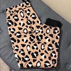 LuLaRoe women’s  Leopard Print Joggers - Tan and Black